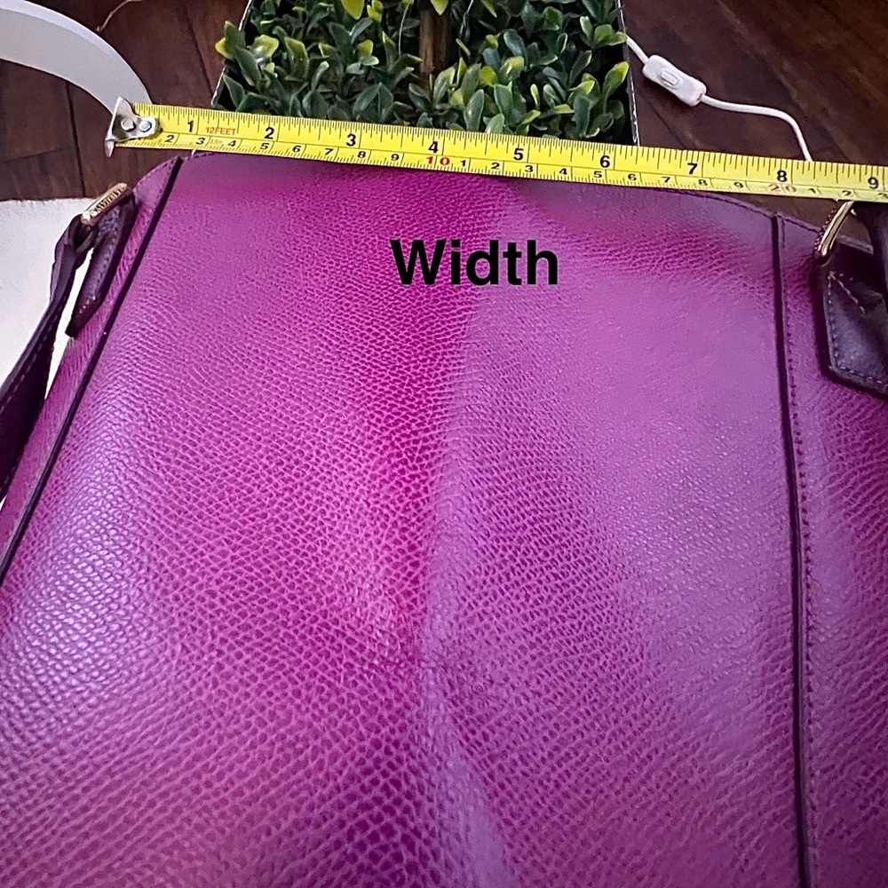 Vera Bradley Ella Leather Tote Handbag Plum - Picture 13 of 16